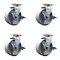 Service Caster 5'' Semi Steel Cast Iron Swivel Caster Set with Bronze Bearings and Brake, 4PK SCC-20S520-SSBZ-TLB-4 - alternate 1